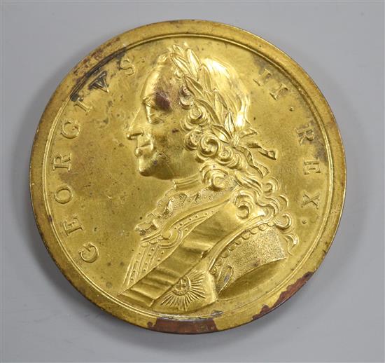 British Historical Medals, George II, the British Victories of 1759, gilt copper? medal,